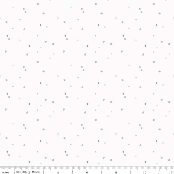FLANNEL Till the Cows Come Home Stars F16114 Cloud - Riley Blake Designs - Scattered Stars Celestial - FLANNEL Cotton Fabric