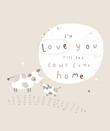 FLANNEL Till the Cows Come Home Panel FP16115 Ash - Riley Blake Designs - Cows Beige Phrase Words - FLANNEL Cotton Fabric
