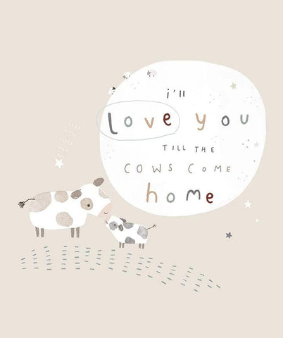 FLANNEL Till the Cows Come Home Panel FP16115 Ash by Riley Blake Designs - Cows Beige Phrase Words - FLANNEL Cotton Fabric