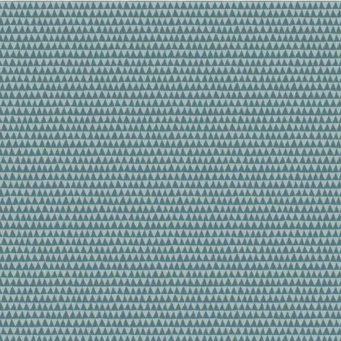 18" End of Bolt - Riptide Smile C10307 Teal - Riley Blake Designs - Ocean Sea Shark Teeth Triangles Geometric Green - Quilting Cotton Fabric