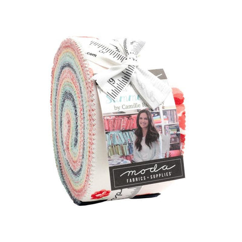 SALE Summertime 2.5-Inch Jelly Roll Rolie Polie 40 pieces  - Moda Fabrics - Summer Floral Precut Bundle - Quilting Cotton Fabric