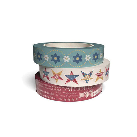 SALE Lori Holt Americana Washi Tape ST-40876 - Riley Blake Designs - 3-Pack - 10 Yards Each 1" Width
