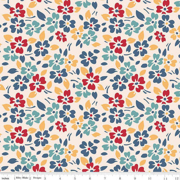 2yd 30" End of Bolt - Americana Glory Multi Patriotic Floral 108" WIDEBACK - WB16105 - Riley Blake Quilting Cotton Fabric