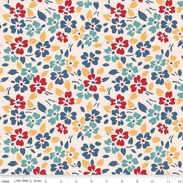 3-Yard cut - DEAL Americana Glory Multi Patriotic Floral 108" WIDEBACK - WB16105 - Riley Blake Quilting Cotton Fabric