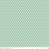 Image of the Sunsetridge Dots Seafoam quilting cotton fabric by Minki Kim for Riley Blake Designs. Features dots on a green background. Cute Little Fabric Shop