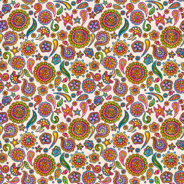 Image of the Skullduggery Ditsy Geo White quilting cotton fabric by Morris Creative Group by QT Fabrics. Features flowers on an white background. Cute Little Fabric Shop