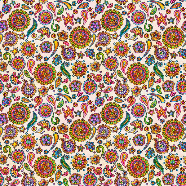 Image of the Skullduggery Ditsy Geo White quilting cotton fabric by Morris Creative Group by QT Fabrics. Features flowers on an white background. Cute Little Fabric Shop