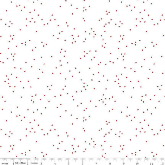 DEAL Blossom Red on White - Riley Blake Designs - Quilting Cotton Fabric