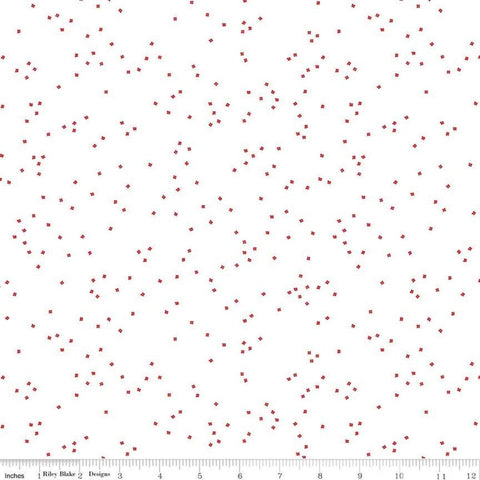 SALE Blossom Red on White by Riley Blake Designs - Quilting Cotton Fabric