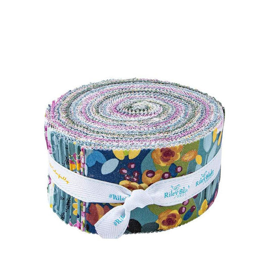 SALE Morning Meadow 2.5 Inch Rolie Polie Jelly Roll 40-Piece - Riley Blake Designs - Precut  Bundle - Flowers Floral - Cotton Fabric