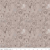 14" End of Bolt - FLANNEL Inky Dog Club F16024 Brown - Riley Blake Designs - Dogs Puppies Sketched Pet - FLANNEL Cotton Fabric