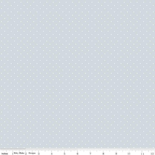 22" End of Bolt - SALE FLANNEL Dots F16028 Baby Blue - Riley Blake Designs - Small Dots Spots Circles - FLANNEL Cotton Fabric