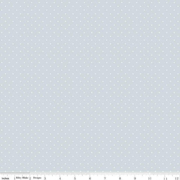 Fat Quarter End of Bolt - SALE FLANNEL Dots F16028 Baby Blue - Riley Blake Designs - Small Dots Spots Circles - FLANNEL Cotton Fabric