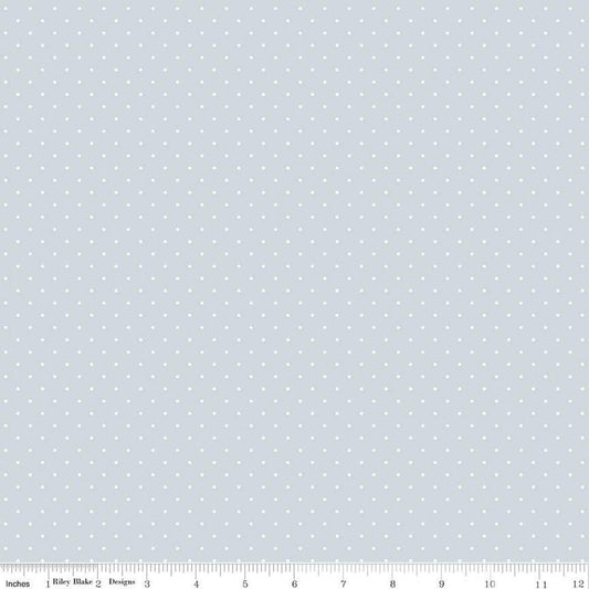 Fat Quarter End of Bolt - SALE FLANNEL Dots F16028 Baby Blue - Riley Blake Designs - Small Dots Spots Circles - FLANNEL Cotton Fabric