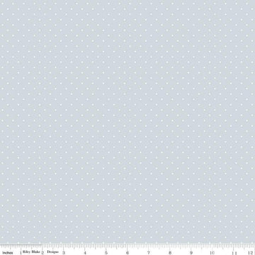 Fat Quarter End of Bolt - SALE FLANNEL Dots F16028 Baby Blue - Riley Blake Designs - Small Dots Spots Circles - FLANNEL Cotton Fabric