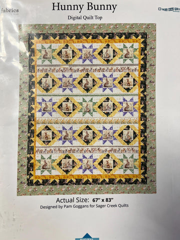 DEAL Hopscotch Digital QUILT ToP - Pam Goggans - Hunny Bunny - QT Fabrics - Digital Quilt Top - Quilting Cotton