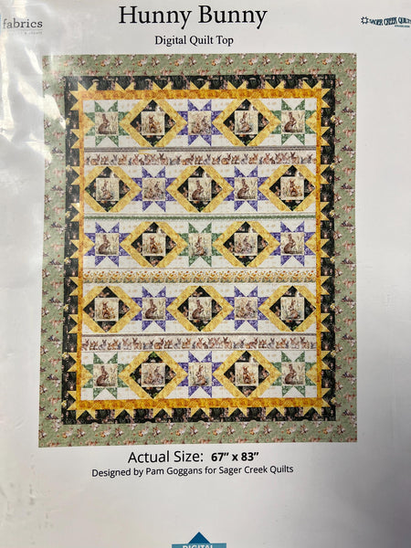 Hopscotch Digital QUILT TOP by Pam Goggans - Hunny Bunny - QT Fabrics - Digital Quilt Top - Quilting Cotton