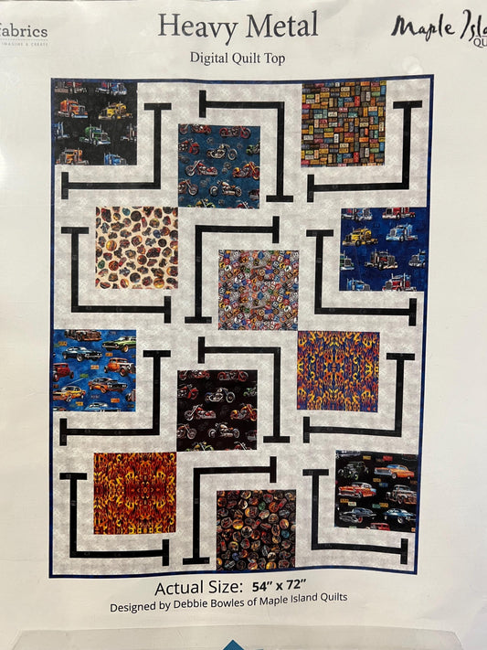 SALE BQ6 Digital Quilt Top - Debbie Bowles - Heavy Metal - QT Fabrics - Digital Quilt Top - Quilting Cotton