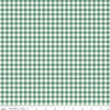 Image of the Sunsetridge Plaid Lodge Pole quilting cotton fabric by Minki Kim for Riley Blake Designs. Features gingham on a green background. Cute Little Fabric Shop