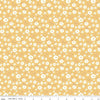 Image of the Sunsetridge Flowers Honey quilting cotton fabric by Minki Kim for Riley Blake Designs. Features flowers on a yellow background. Cute Little Fabric Shop