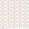 Image of the Gingerbread Kisses Sprinkles Multi quilting cotton fabric. Features sprinkles on a white background. Cute Little Fabric Shop