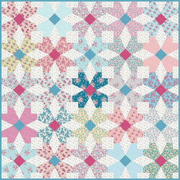 SALE Ring Around the Posies Quilt PATTERN P124 - Gerri Robinson - Riley Blake - INSTRUCTIONS Only - Three Designs Square Quilt