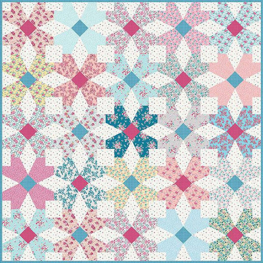 SALE Ring Around the Posies Quilt PATTERN P124 - Gerri Robinson - Riley Blake - INSTRUCTIONS Only - Three Designs Square Quilt