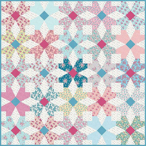 Ring Around the Posies Quilt PATTERN P124 by Gerri Robinson - Riley Blake - INSTRUCTIONS Only - Three Designs Square Quilt