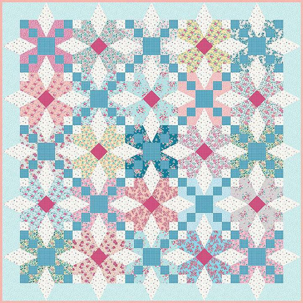 Ring Around the Posies Quilt PATTERN P124 by Gerri Robinson - Riley Blake - INSTRUCTIONS Only - Three Designs Square Quilt