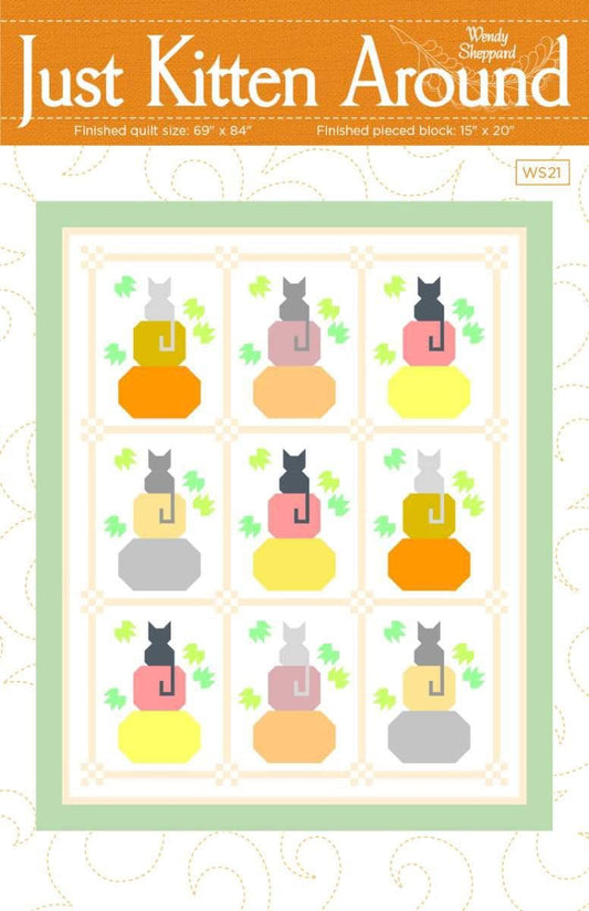 SALE Just Kitten Around Quilt PATTERN P180 - Wendy Sheppard - Riley Blake Designs - INSTRUCTIONS Only - Piecing Fat Quarter Friendly