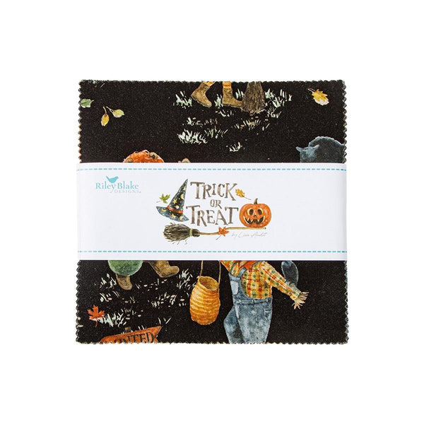 Trick or Treat Charm Pack 5" Stacker Bundle - Riley Blake Designs - 42 piece Precut Pre cut - Halloween - Quilting Cotton Fabric