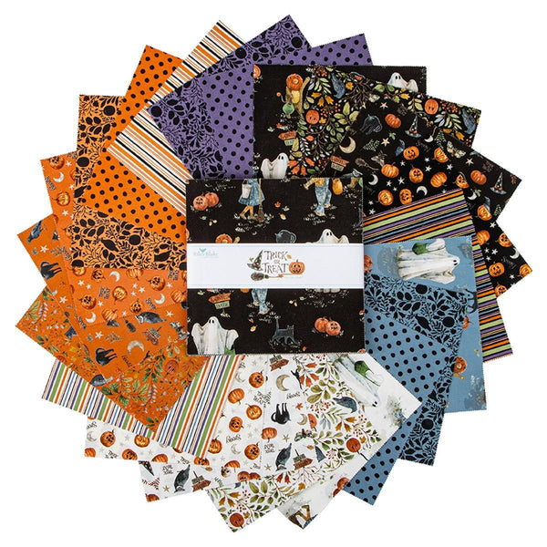 SALE Trick or Treat Layer Cake 10" Stacker Bundle - Riley Blake Designs - 42 piece Precut Pre cut - Quilting Cotton Fabric