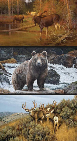 SALE Majestic in Nature Majestic Animals Pillow Panel PD15983 - Riley Blake Designs - DIGITALLY PRINTED - Animals - Quilting Cotton Fabric
