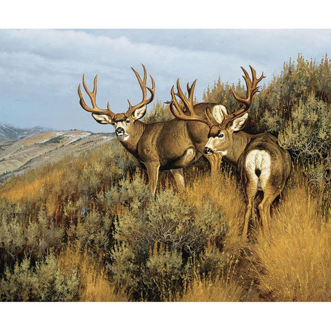 SALE Majestic in Nature Low Country Mulies Panel PD15981 - Riley Blake Designs - DIGITALLY PRINTED - Deer Brush - Quilting Cotton Fabric