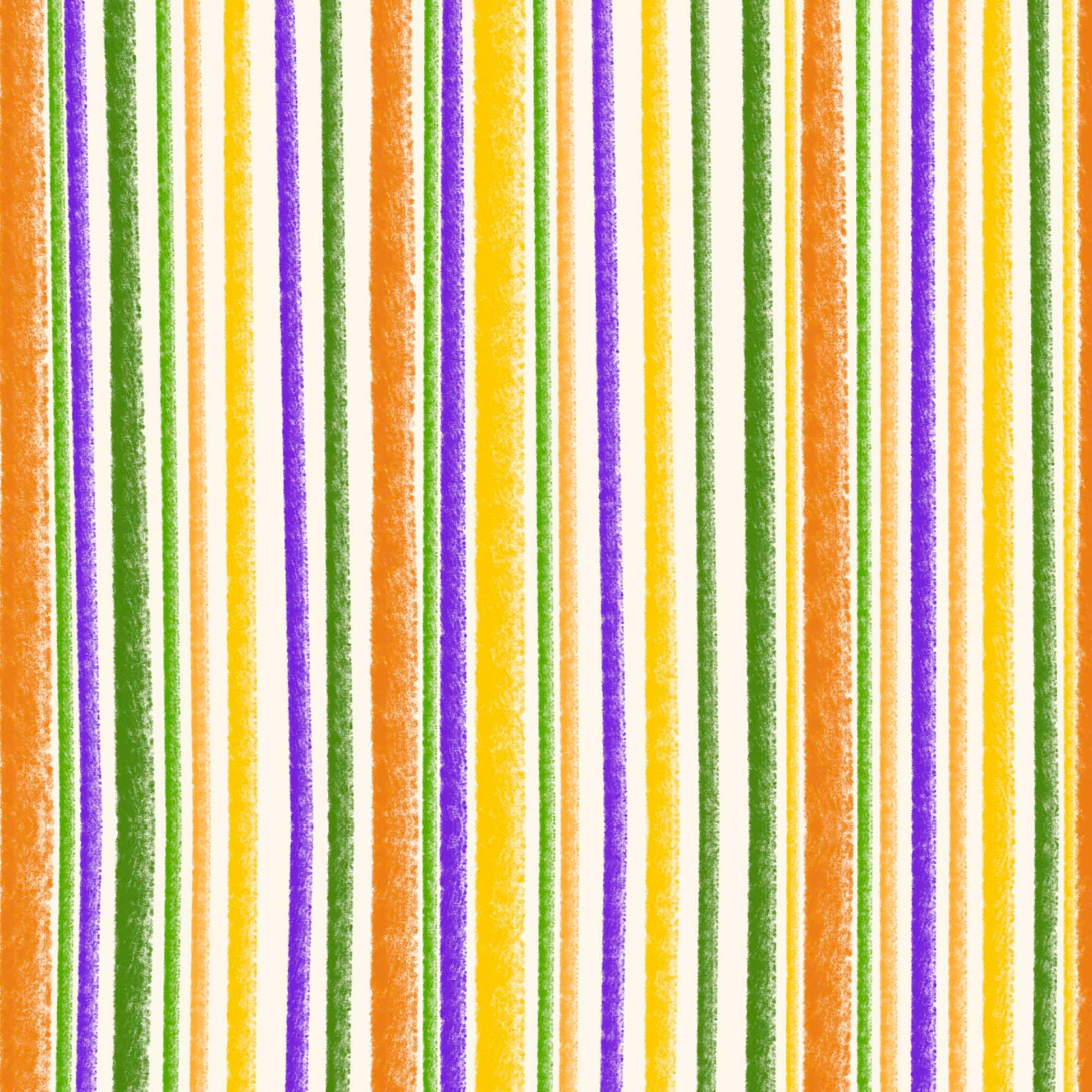 Image of the Steampunk Halloween 3 Stripe Yellow quilting cotton fabric. Features halloween stripes on a yellow background. Cute Little Fabric Shop