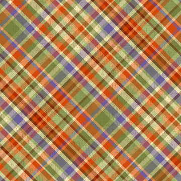 Image of the Cornucopia Harvest Diagonal Plaid Multi quilting cotton fabric by Gina Jane Lee for QT Fabrics. Features plaid on a black background. Cute Little Fabric Shop