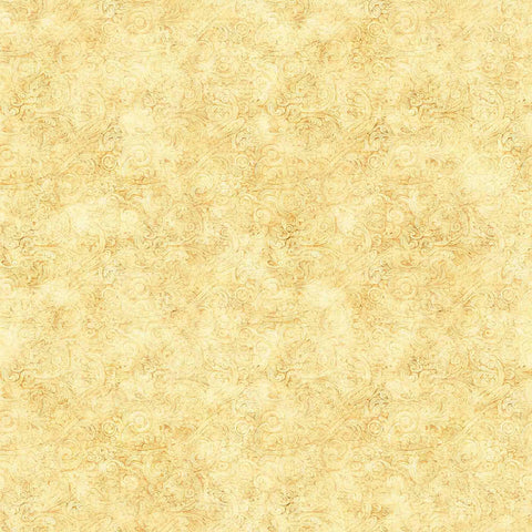 Image of the Festivus Festivus Blender Tan quilting cotton fabric by Dan Morris for Riley Blake Designs. Features an abstract swirl on a yellow background. Cute Little Fabric Shop