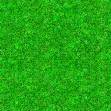 Image of the Festivus Festivus Blender Kelly Green quilting cotton fabric by Dan Morris for Riley Blake Designs. Features an abstract swirl on a green background. Cute Little Fabric Shop
