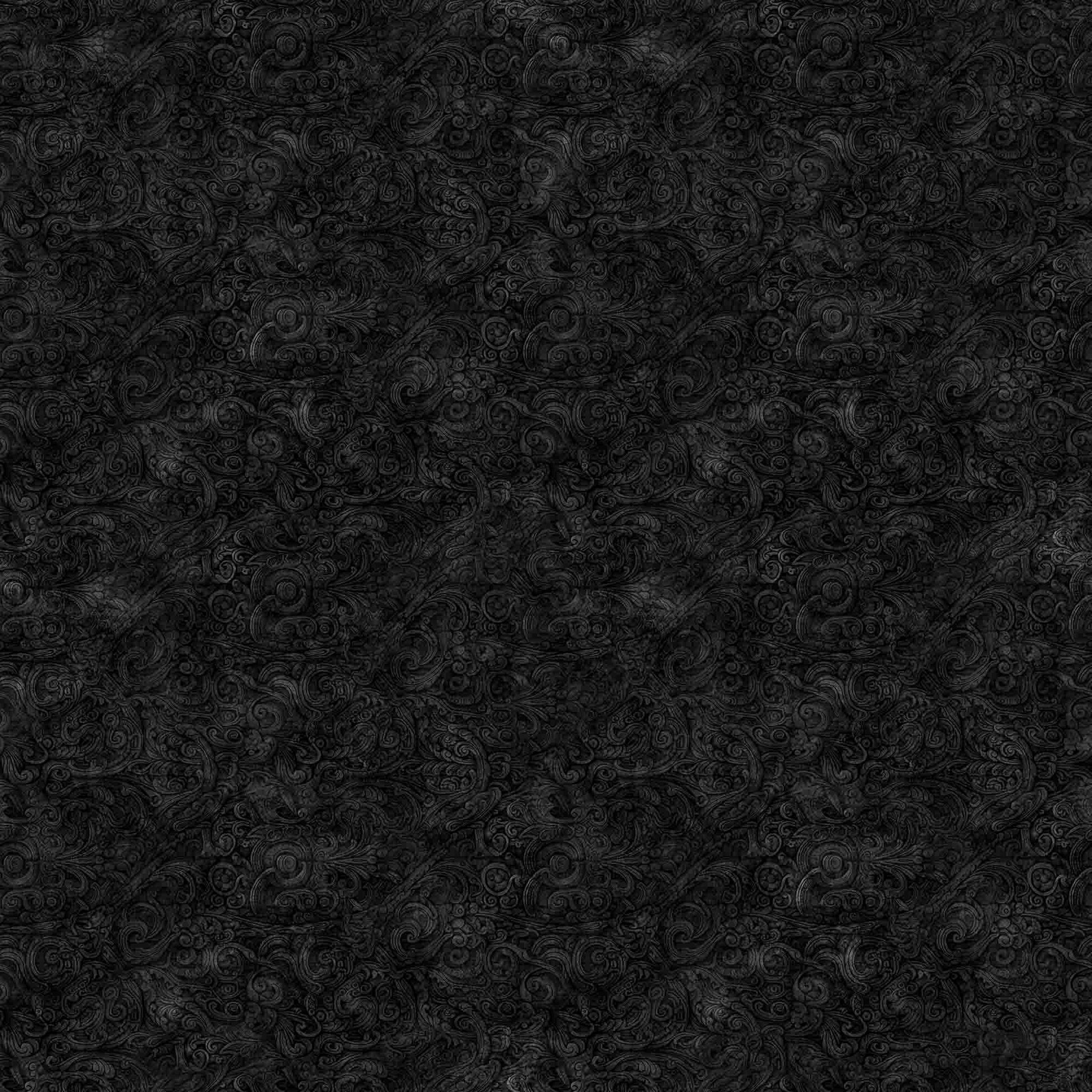 Image of the Festivus Festivus Blender Black quilting cotton fabric by Dan Morris for Riley Blake Designs. Features an abstract swirl on a black background. Cute Little Fabric Shop