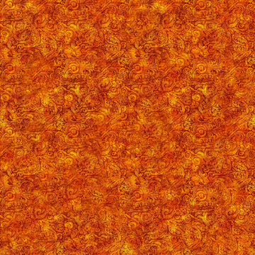 Image of the Festivus Festivus Blender Burnt Orange quilting cotton fabric by Dan Morris for Riley Blake Designs. Features an abstract swirl on an orange background. Cute Little Fabric Shop