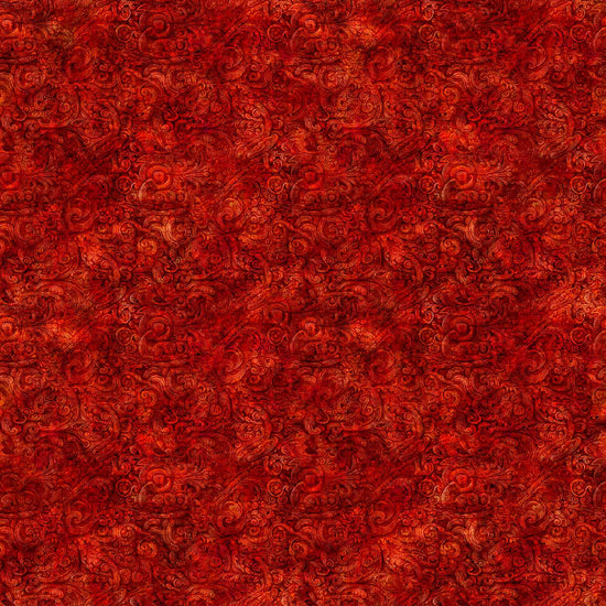 Image of the Festivus Festivus Blender Red quilting cotton fabric by Dan Morris for Riley Blake Designs. Features an abstract swirl on a red background. Cute Little Fabric Shop