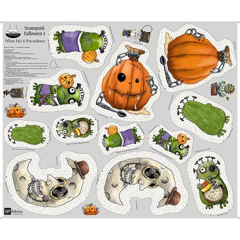 Steampunk Halloween 3 Sew N' Go Halloween Character Panel 31225 Multi X - by QT Fabrics - Spooky Season Pumpkin - Quilting Cotton Fabric