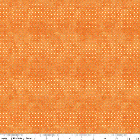 Image of the Ghoul Friends Dots Orange quilting cotton fabric by Teresa Kogut for Riley Blake Designs. Features dots on an orange background. Cute Little Fabric Shop