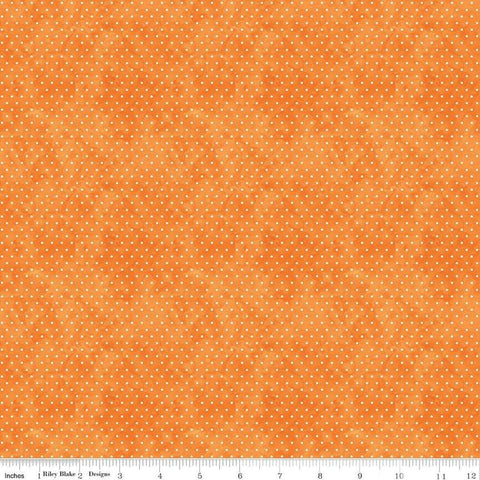 Image of the Ghoul Friends Dots Orange quilting cotton fabric by Teresa Kogut for Riley Blake Designs. Features dots on an orange background. Cute Little Fabric Shop