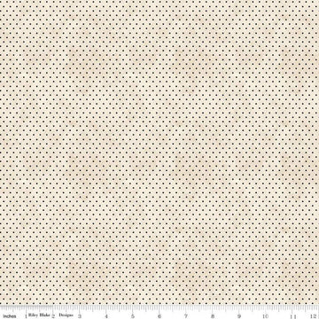 Image of the Ghoul Friends Dots Cream quilting cotton fabric by Teresa Kogut for Riley Blake Designs. Features dots on a cream background. Cute Little Fabric Shop