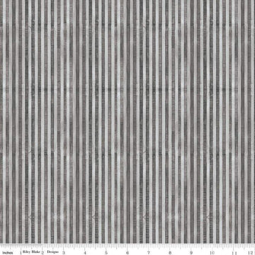 Image of the Ghoul Friends Stripes Black quilting cotton fabric by Teresa Kogut for Riley Blake Designs. Features stripes on a black background. Cute Little Fabric Shop