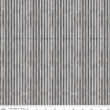 Image of the Ghoul Friends Stripes Black quilting cotton fabric by Teresa Kogut for Riley Blake Designs. Features stripes on a black background. Cute Little Fabric Shop