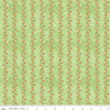 Image of the Ghoul Friends Pumpkin Vine Green quilting cotton fabric by Teresa Kogut for Riley Blake Designs. Features pumpkin stripes on a green background. Cute Little Fabric Shop