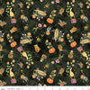 Image of the Ghoul Friends Gourds Black quilting cotton fabric by Teresa Kogut for Riley Blake Designs. Features icons on a black background. Cute Little Fabric Shop