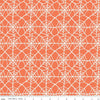 Image of the Hey Pumpkin Webs Orange quilting cotton fabric by Riley Blake Designs. Features webs on an orange background. Cute Little Fabric Shop
